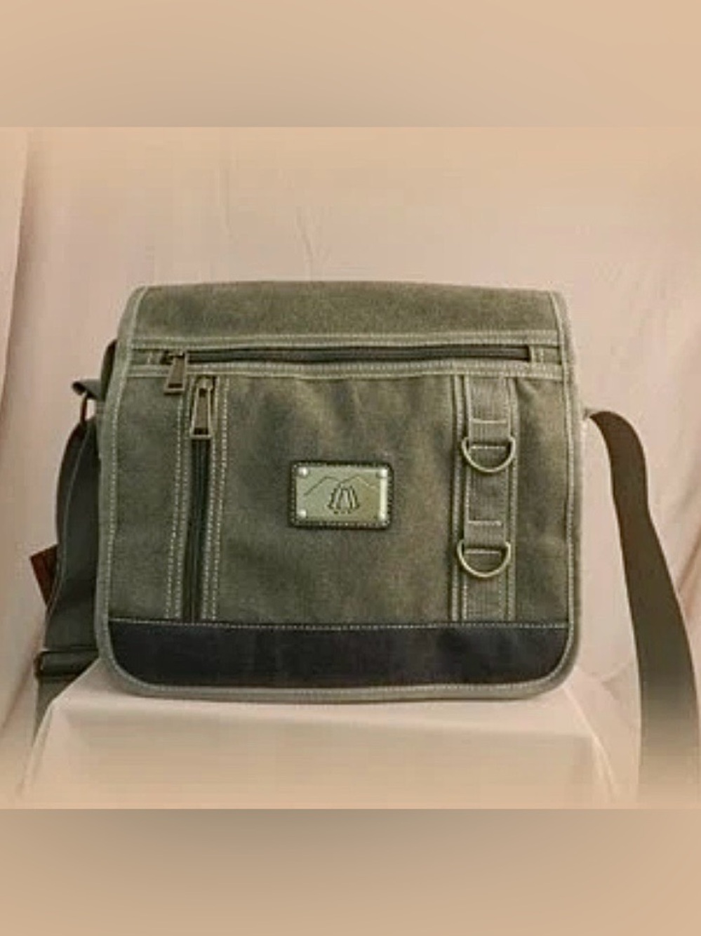 Olive Green Messenger Bag Small Canvas 
Multi Storage
Tactical Hunting Camping